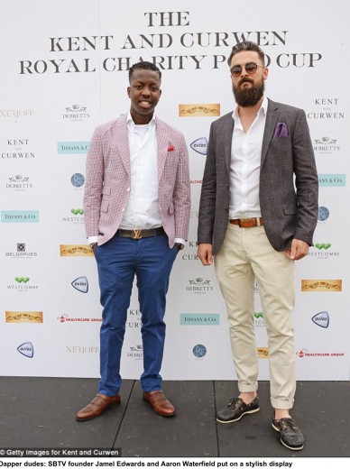 Dapper dudes: SBTV founder Jamel Edwards and Aaron Waterfield put on a stylish display